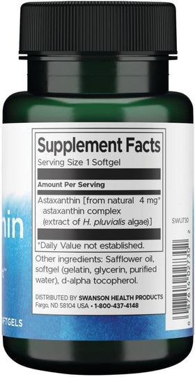 Gélule molle Swanson Astaxanthin avec contenu visible