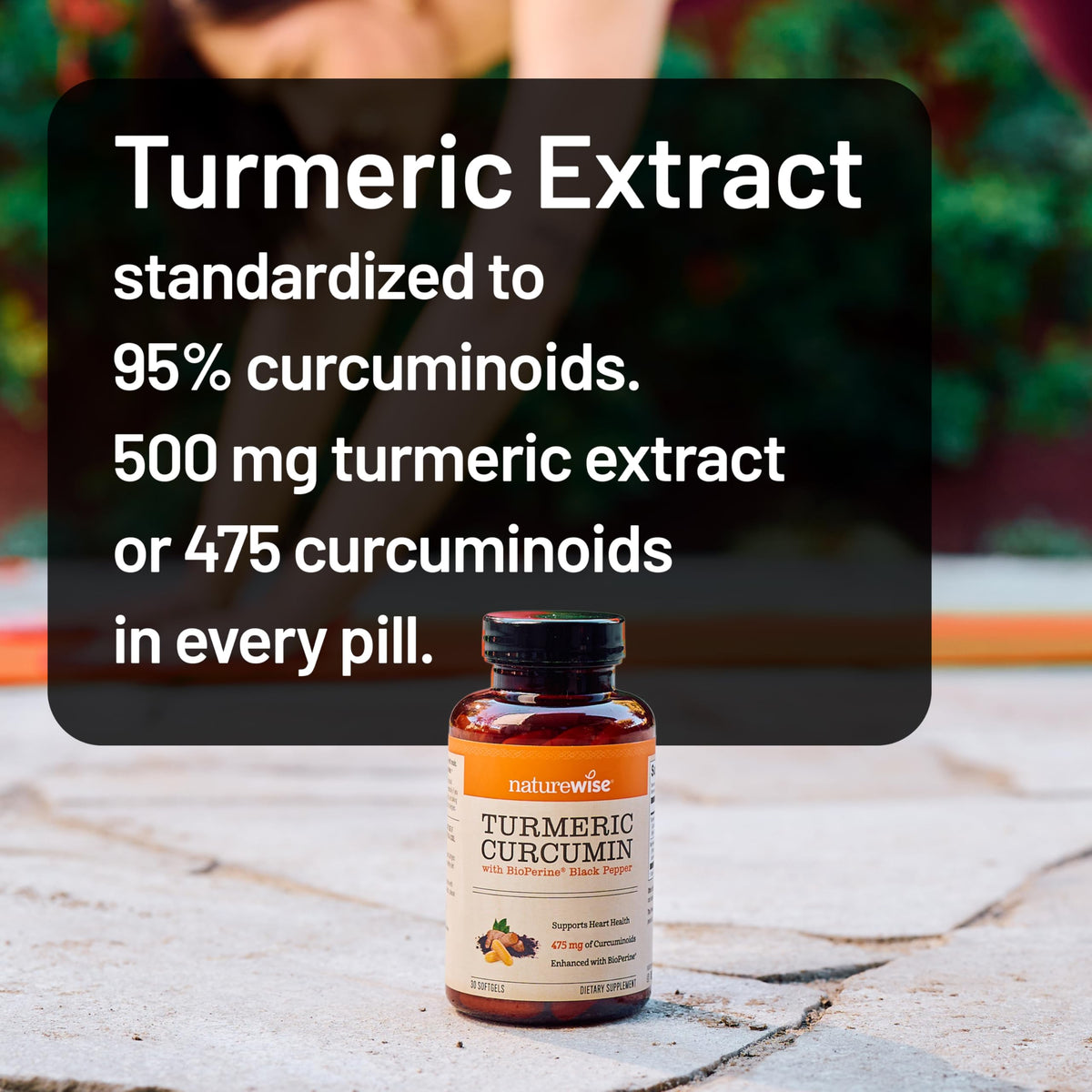Gélule NatureWise Curcuma 500mg avec BioPerine