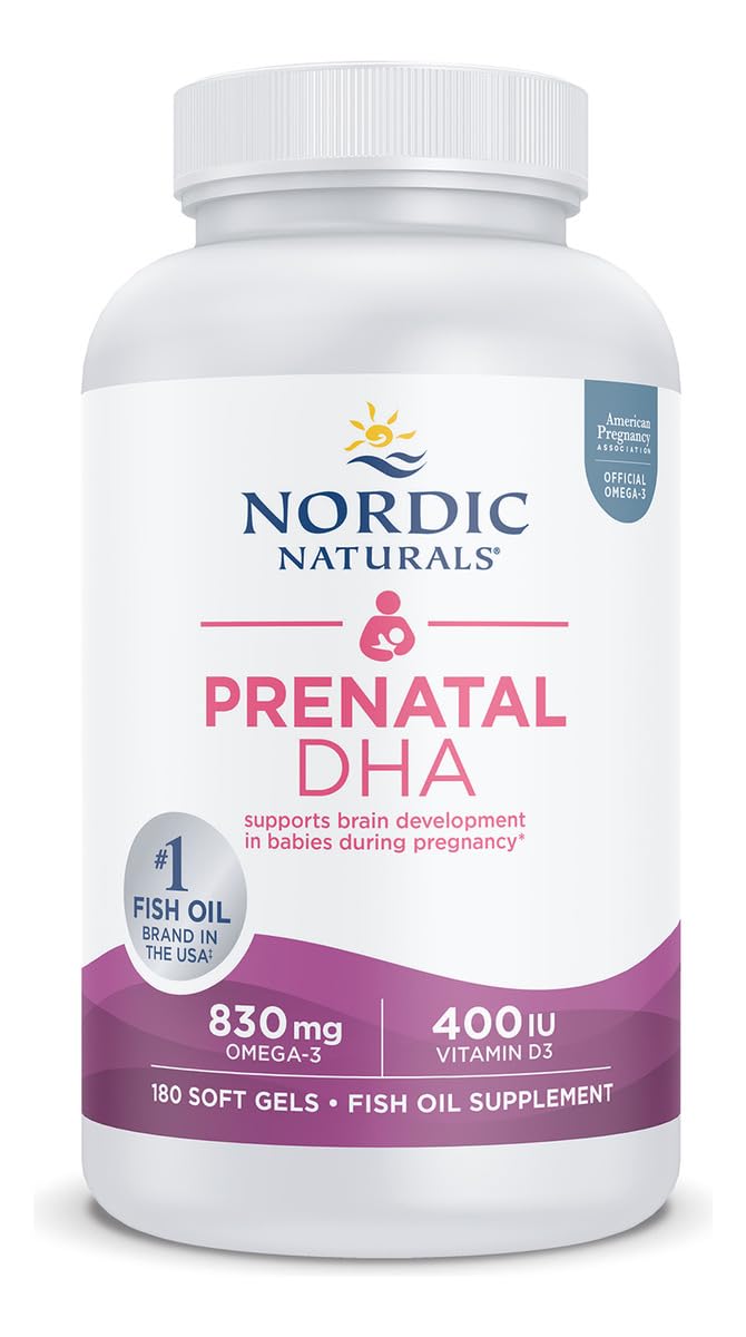 Gélule Nordic Naturals DHA Prénatal en gros plan