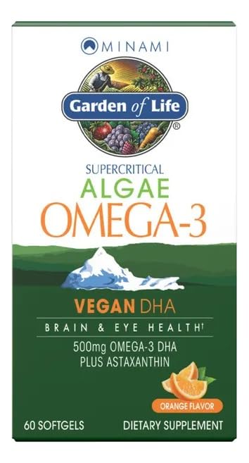 Gélule Omega 3 DHA d'algue avec saveur orange, côté
