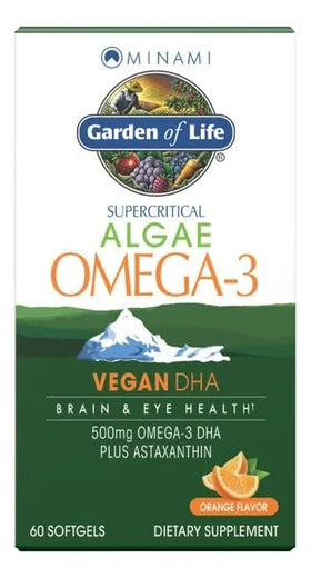 Gélule Omega 3 DHA d'algue avec saveur orange, côté