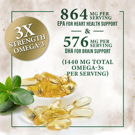 Gélule Omega 3 Nature's Peak avec étiquette visible