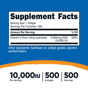 Gélule softgel de Vitamine A Nutricost vue de près