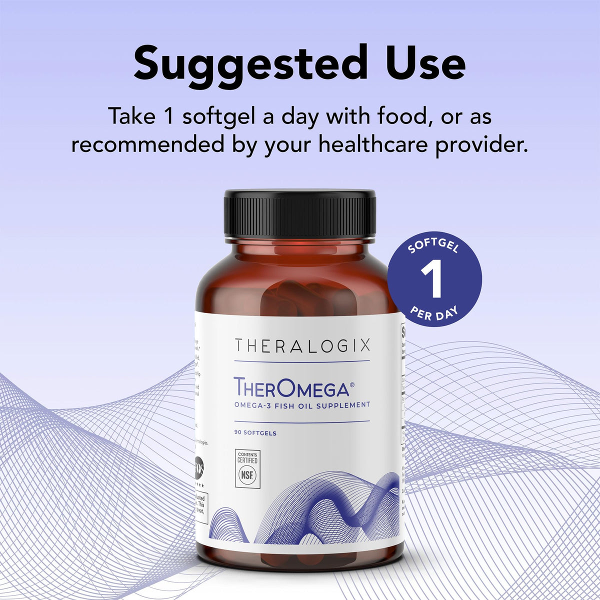 Gélule Theralogix TherOmega Omega-3 sur une cuillère