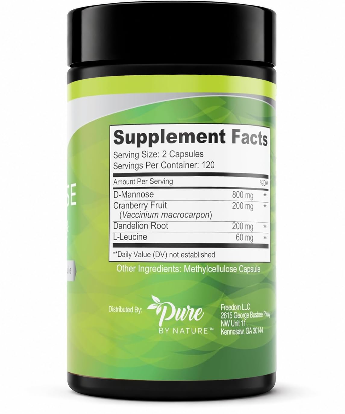 Gélule vegan Pure By Nature D-Mannose 800mg