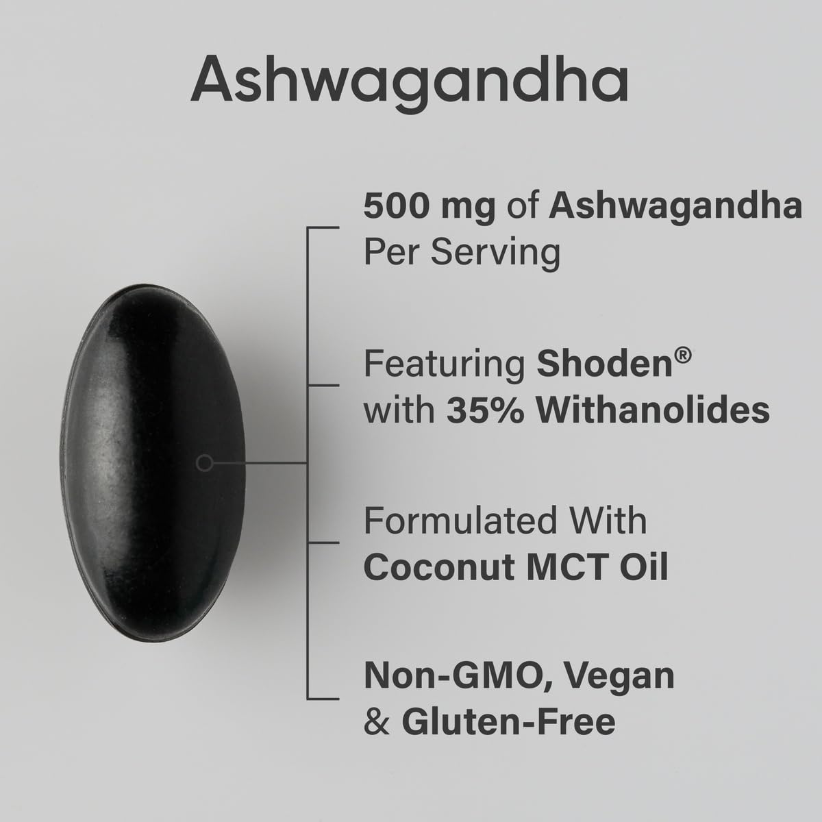 Gélule végétale d'Ashwagandha Sports Research avec huile MCT de coco