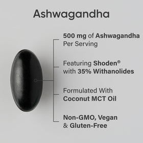 Gélule végétale d'Ashwagandha Sports Research avec huile MCT de coco