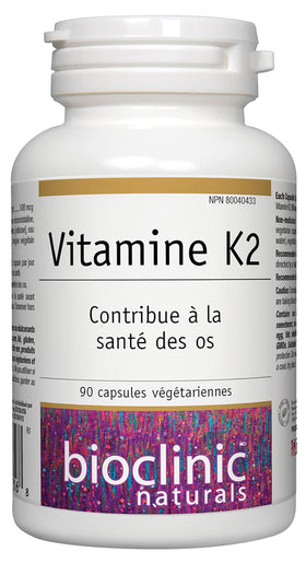 Gélule végétale de Bioclinic Naturals Vitamine K2 100 mcg