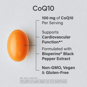 Gélule végétale de CoQ10 Sports Research sur fond blanc