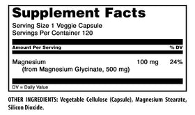 Gélule végétale de Magnésium Glycinate 500 Mg, vue de près