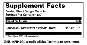 Gélule végétale de racine de pissenlit Amazing Nutrition