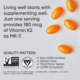 Gélule végétale de Vitamine K2 MK-7 avec Huile de Coco