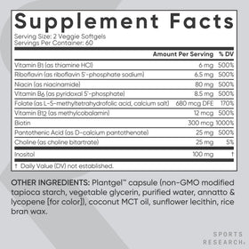 Gélule végétale de Vitamines B-Complex Sports Research