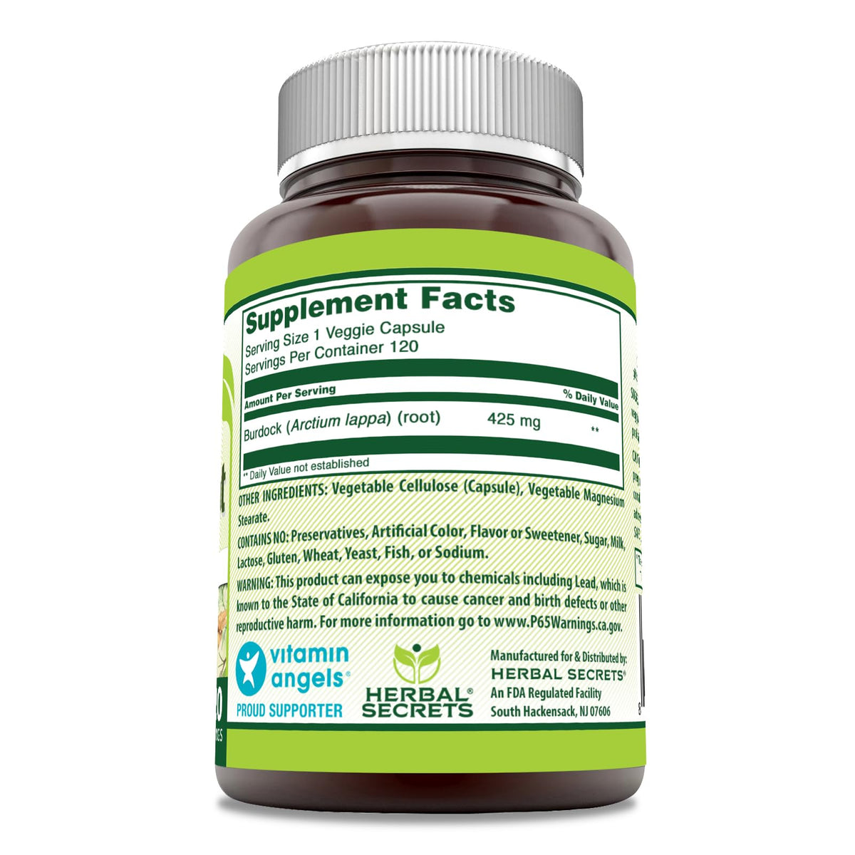 Gélule végétale du complément racine de bardane Herbal Secrets