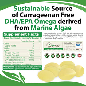 Gélule végétale GoodEarth Nutrition Omega 3 vue de près