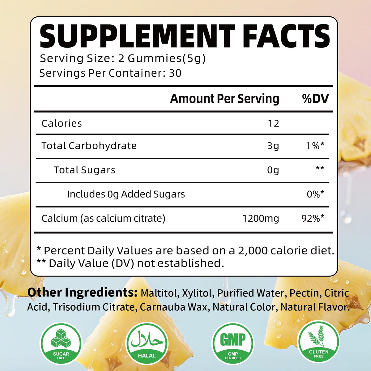 Gélules à mâcher Calcium Citrate YUULAI en gros plan