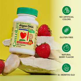 Gélules Algue DHA avec des nutriments clés listés