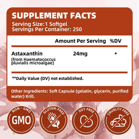 Gélules ALLBIZ Astaxanthin 24mg avec étiquette claire