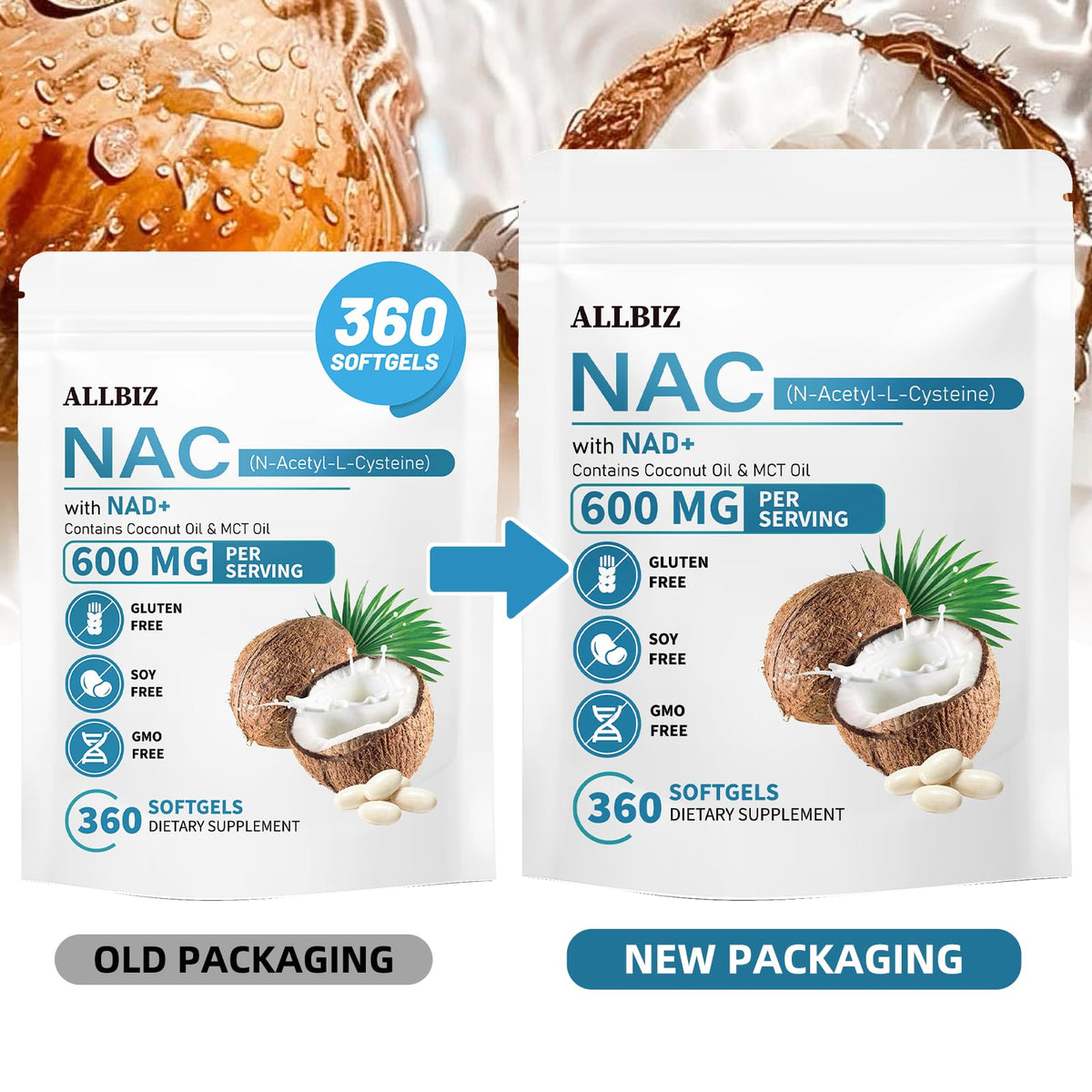 Gélules ALLBIZ NAC 600mg à côté d'autres compléments alimentaires