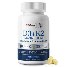 Gélules Alliwise Vitamine D3 K2 10000 IU vue de face