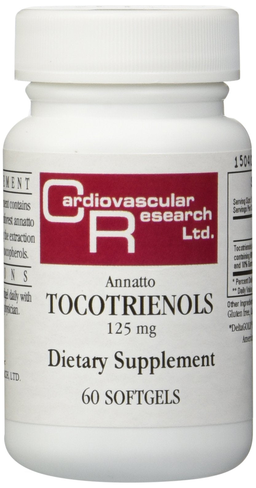 Gélules Annatto Tocotrienols 125 mg d'Ecological Formulas, vue avant