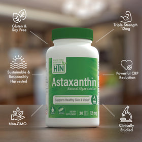 Gélules Astaxanthin 12mg avec un fond naturel