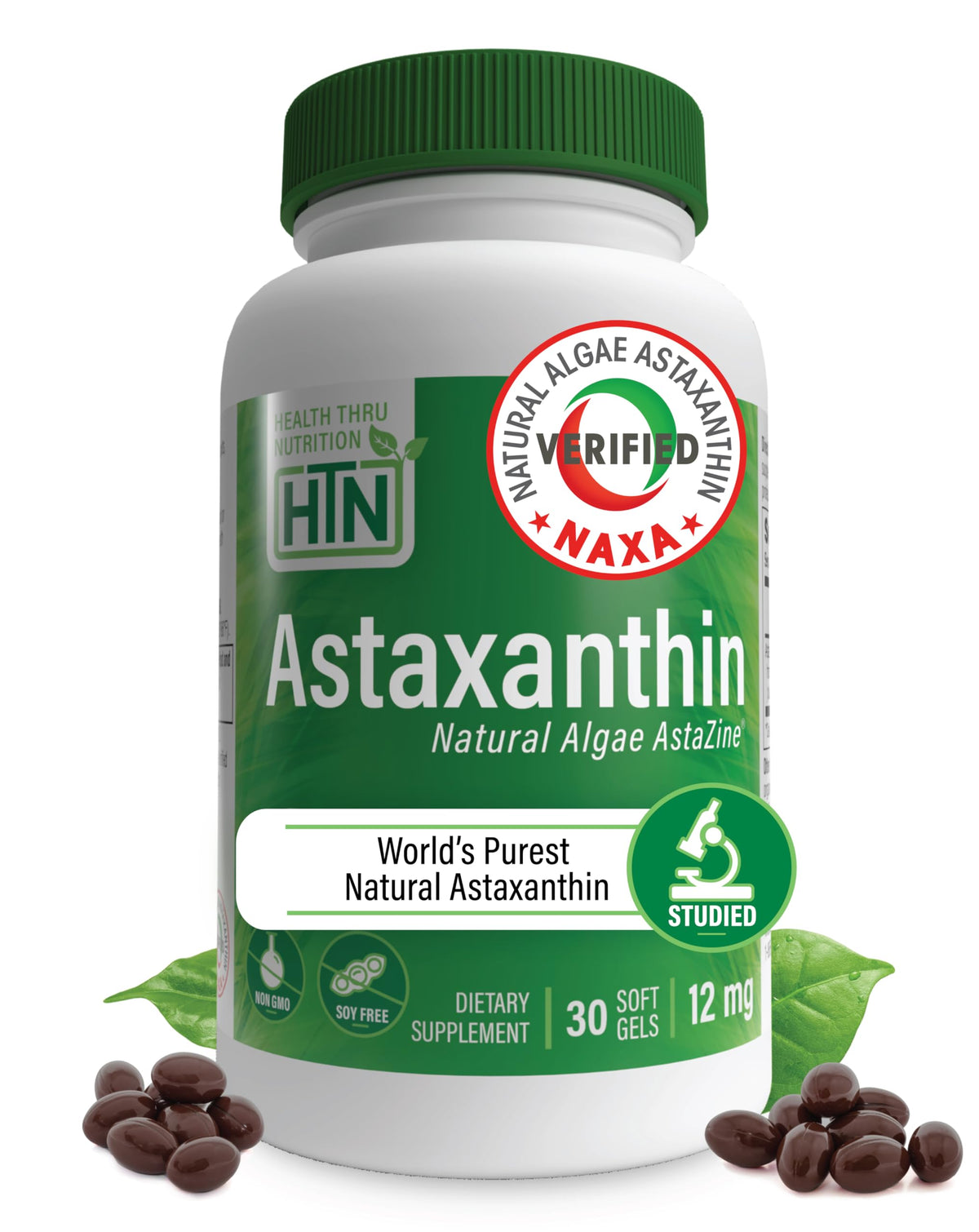 Gélules Astaxanthin 12mg de Health Thru Nutrition, vue avant
