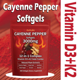 Gélules AuriLabs de Poivre de Cayenne sur une table