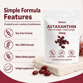 Gélules Belano Astaxanthin avec un verre d'eau