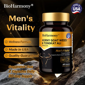 Gélules BioHarmony Hornygoatweed sur une surface blanche