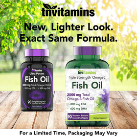 Gélules burpless TNVitamins Omega-3 sur fond blanc