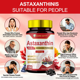 Gélules CARE GIFT Astaxanthine 24mg avec un verre d'eau