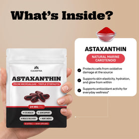 Gélules Cleantra Astaxanthine dans une main