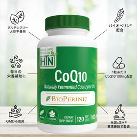 Gélules CoQ-10 100mg BioPerine sur une table