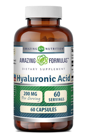 Gélules d'acide hyaluronique Amazing Nutrition 200 mg vue de face