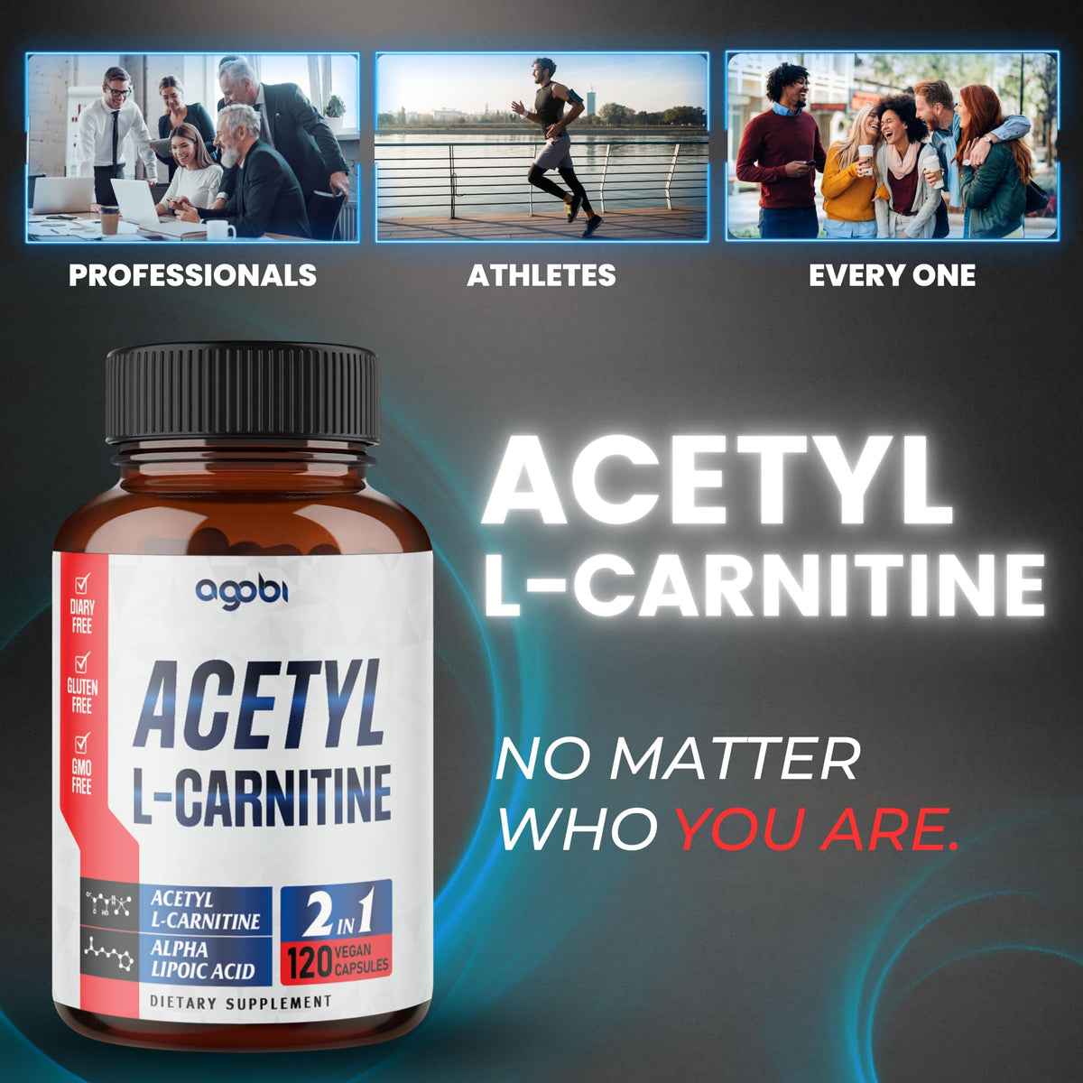 Gélules d'agobi Acetyl L-Carnitine dans la main