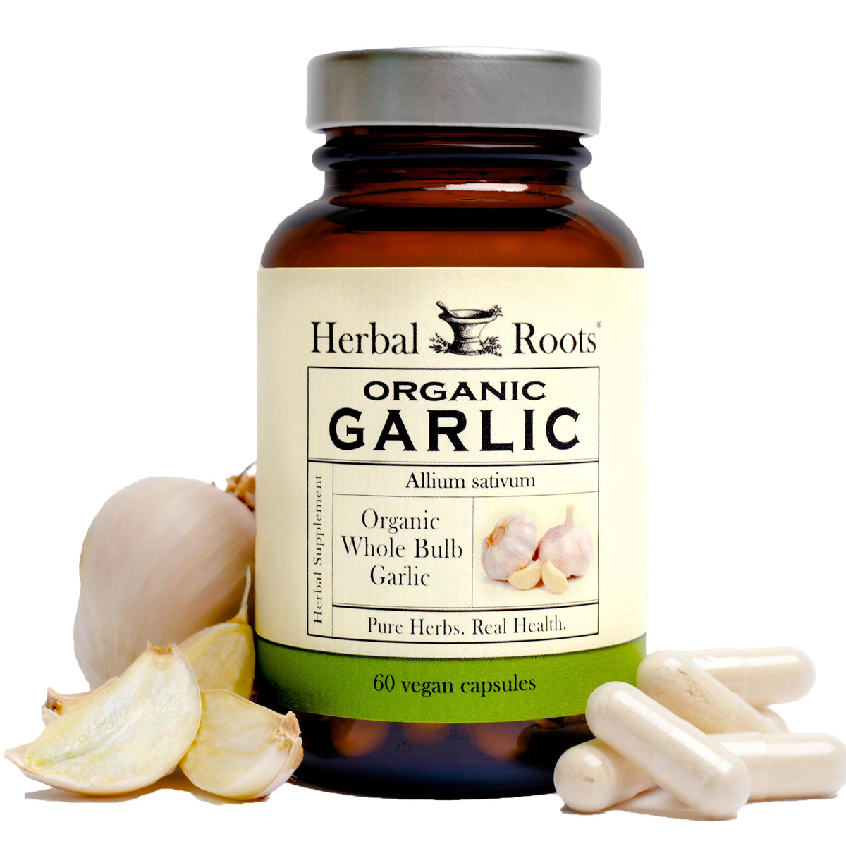 Gélules d'ail entier bio Herbal Roots, 60 capsules végétales