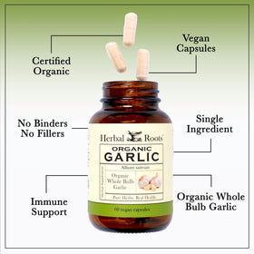 Gélules d'ail entier bio Herbal Roots, prise en main