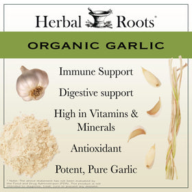 Gélules d'ail entier bio Herbal Roots, vue de côté