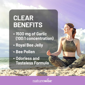 Gélules d'ail NatureWise sur fond blanc