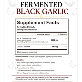 Gélules d'ail noir fermenté et CoQ10 Ubiquinol avec des légumes frais