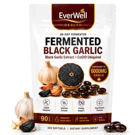 Gélules d'ail noir fermenté EverWell Health 300 softgels vue de face