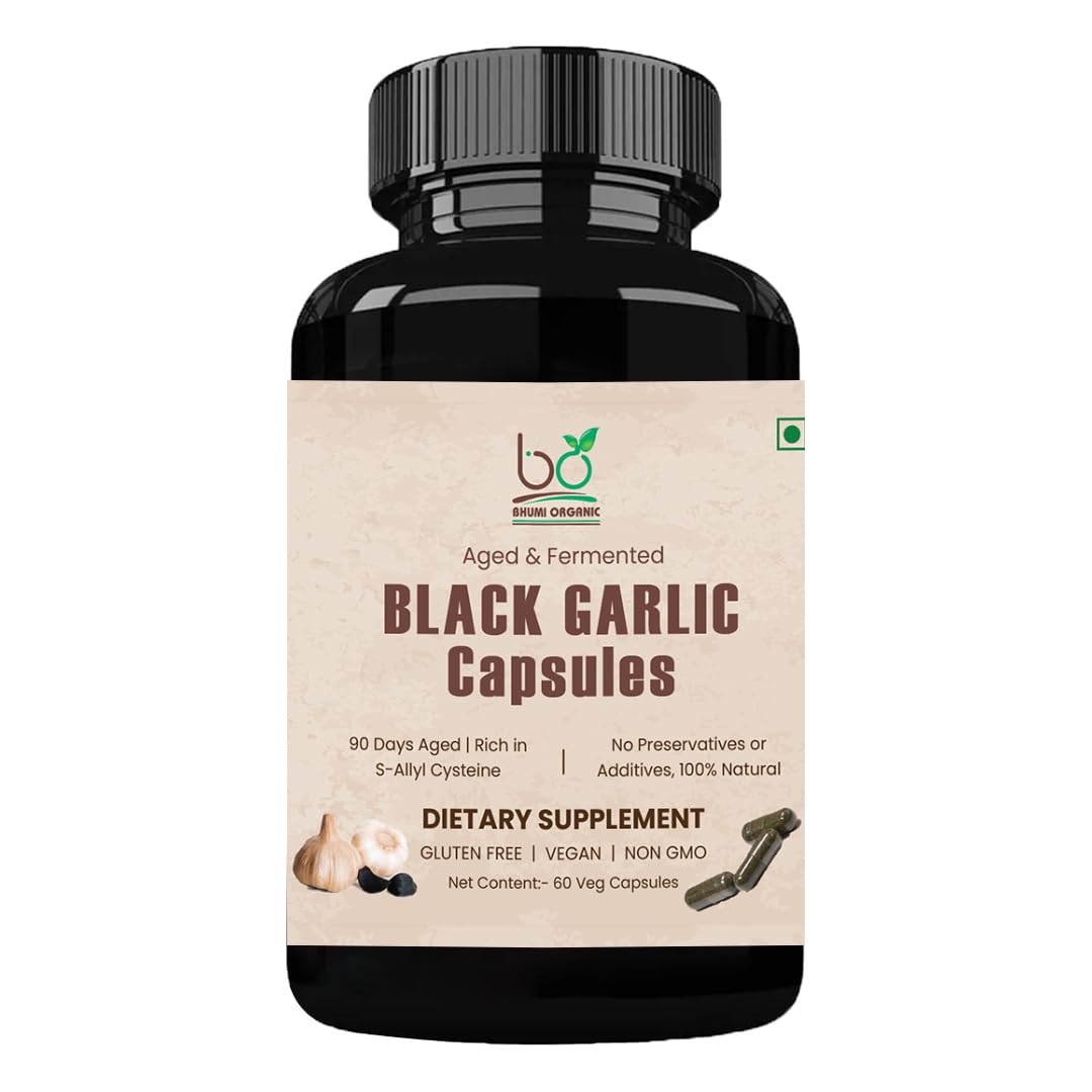 Gélules d'ail noir vieilli Bhumi Organic 500 mg vue avant