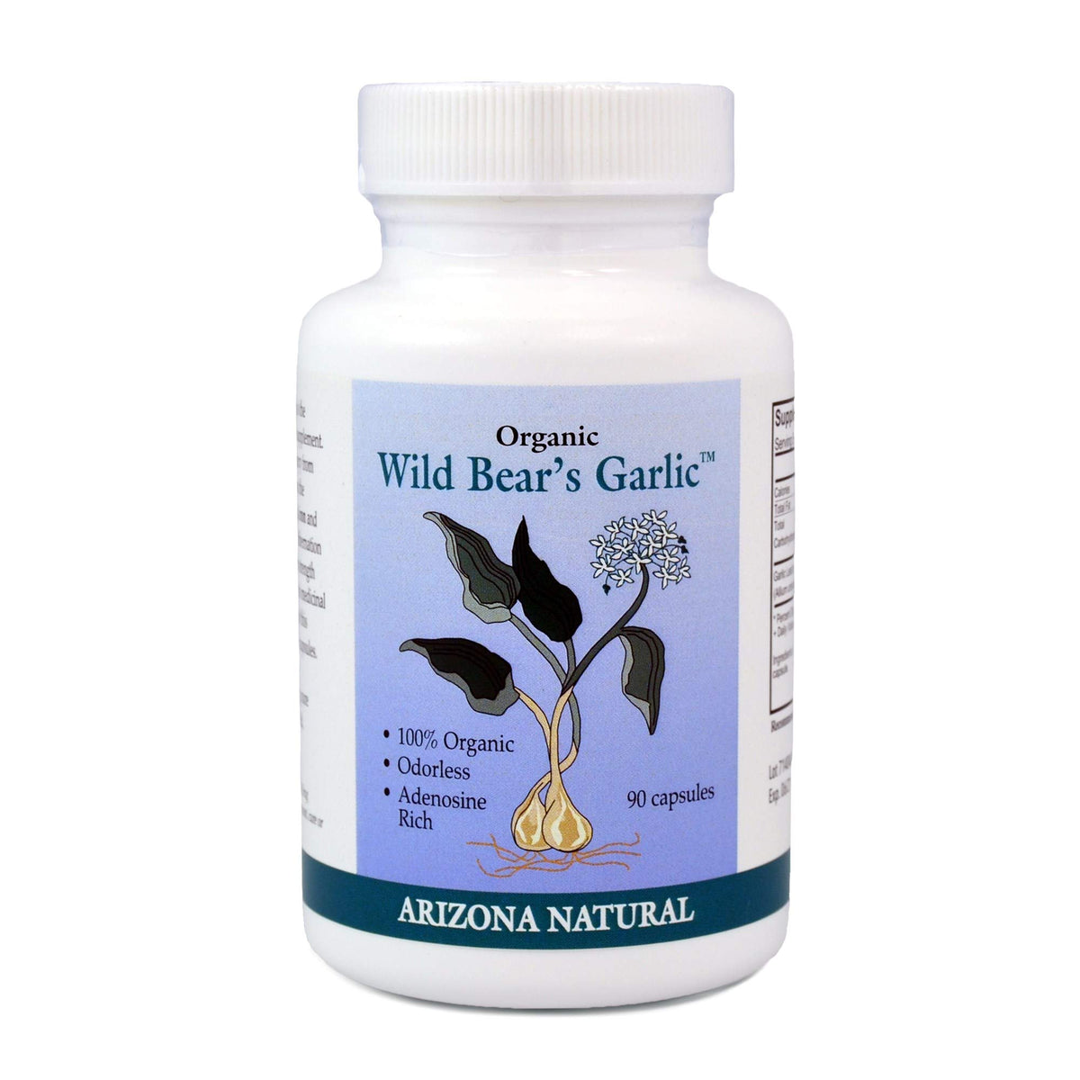 Gélules d'Ail Sauvage Arizona Natural 235 mg, vue de face