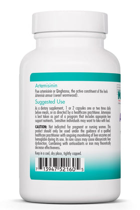 Gélules d'Allergy Research Group Artemisinin sur fond blanc