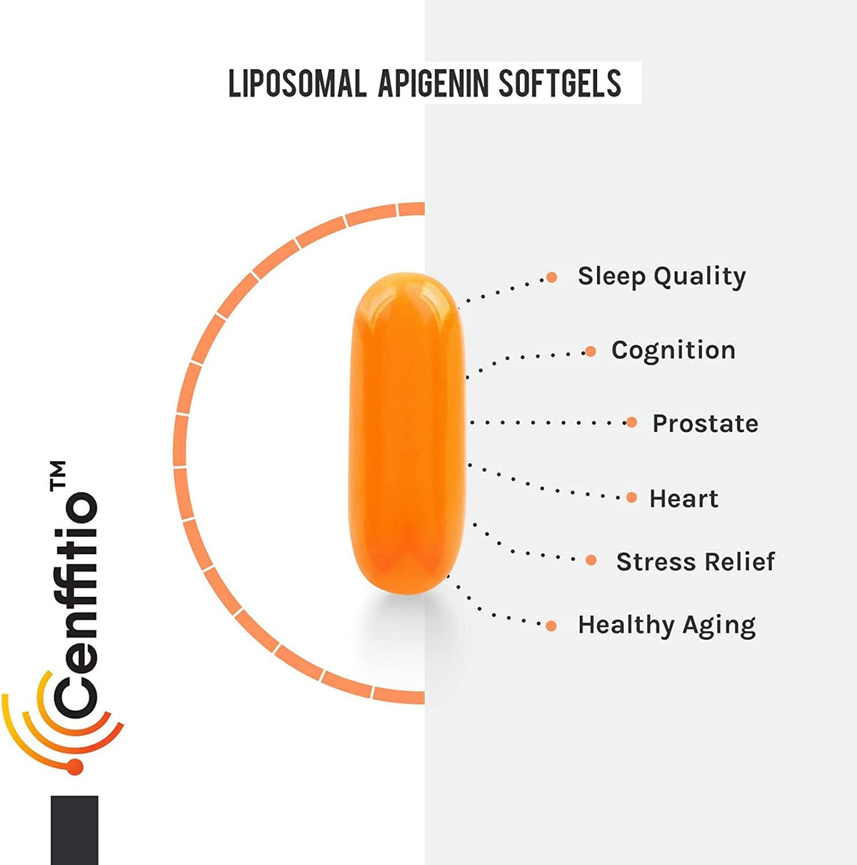 Gélules d'apigénine liposomale Cenffitio dans une main