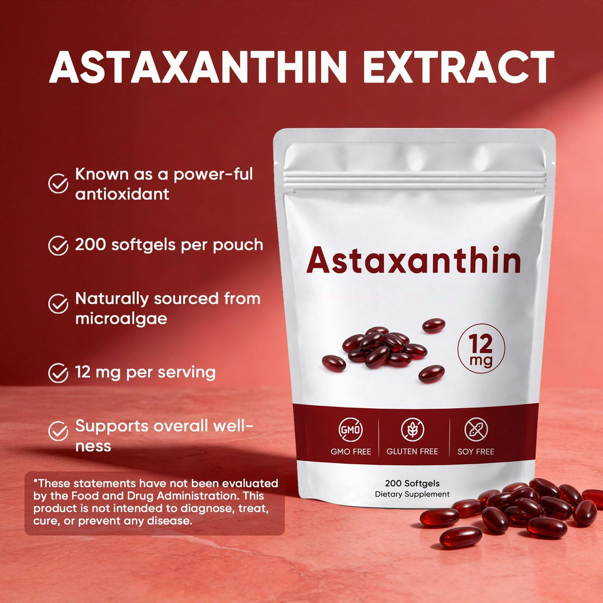 Gélules d'Astaxanthin Awjsde à côté d'un carnet et un stylo