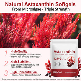 Gélules d'Astaxanthin sur un fond naturel