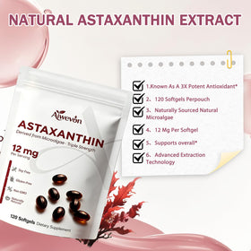 Gélules d'astaxanthine Aiwevon sur une table en bois