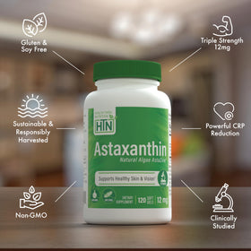 Gélules d'Astaxanthine avec un verre d'eau